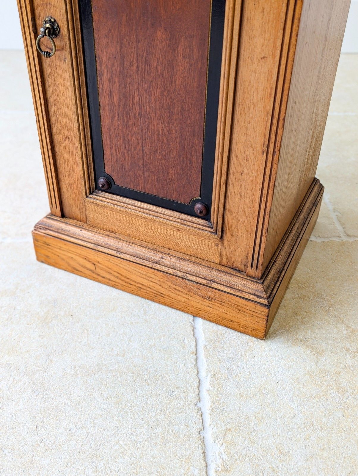 Furniture Antique Victorian Oak Aesthetic Movement Bedside Cabinet C.1890 photo