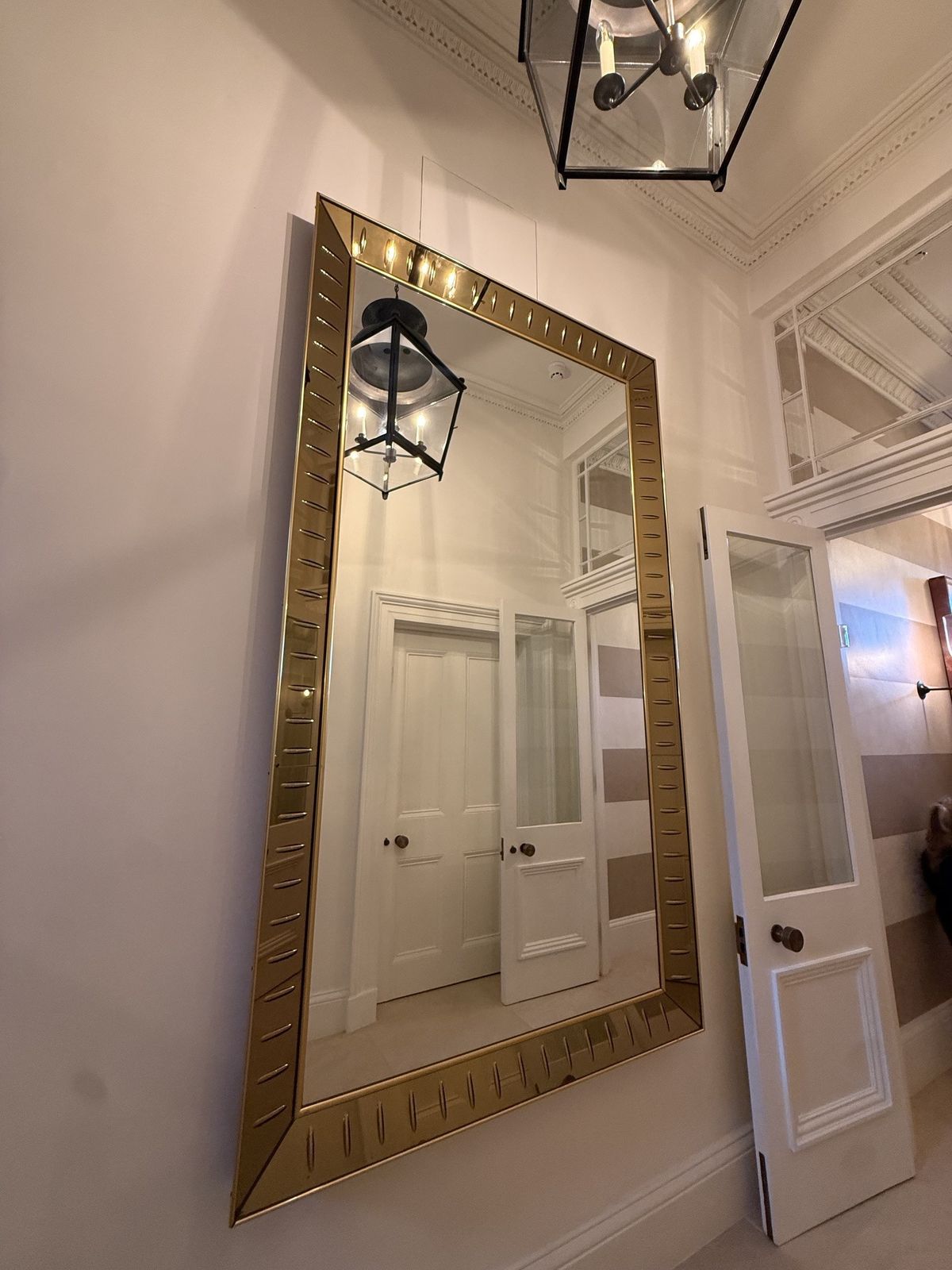 Large 1960s Italian Brass & Smoked Glass Mirror – Hollywood Regency / Romeo Rega photo 1200.0