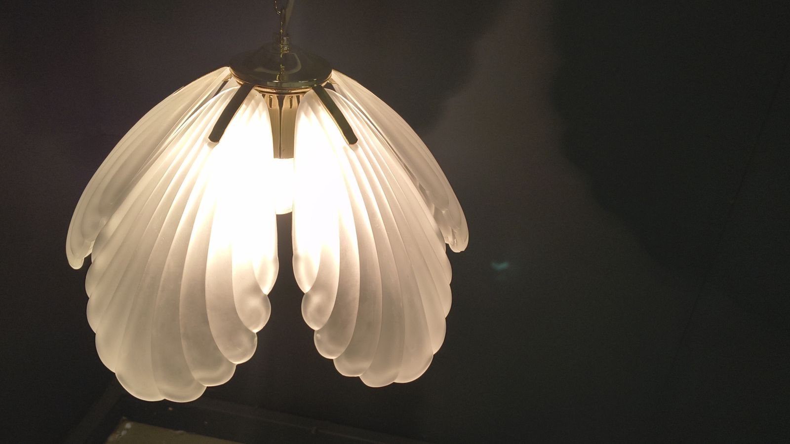 Vintage Italian Glass And Brass Chandelier, 1970s photo vinterior