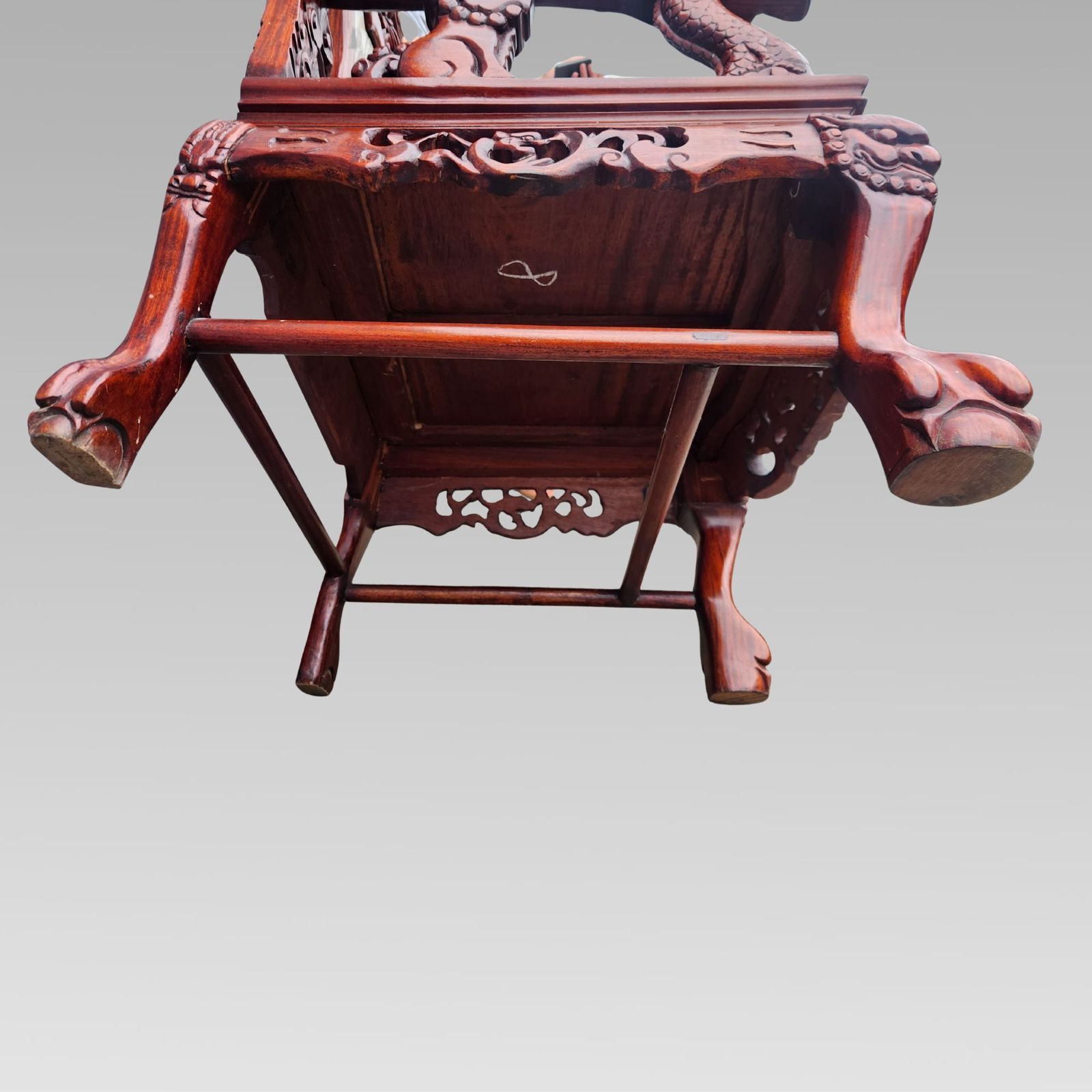 12750.0 Exceptional Chinese Dragon Oriental Hall Bench Or Settle Rosewood Suite, Dining Armchairs photo