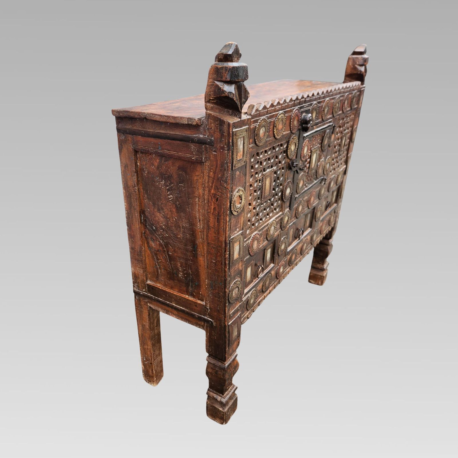 photo furniture Fabulous Antique Indian Damchiya Carved Teak Dowry Chest Storage