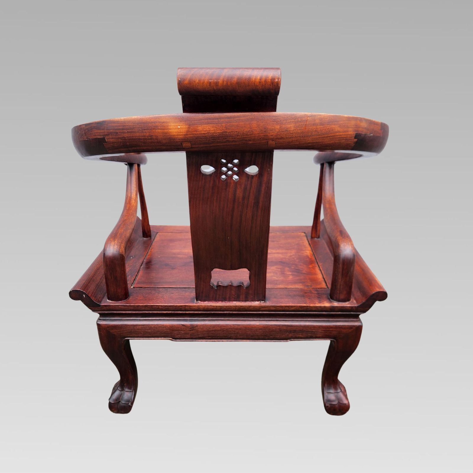 Furniture Fabulous Chinese Oriental Horse Shoe Hall Bench Or Settle + Armchairs photo