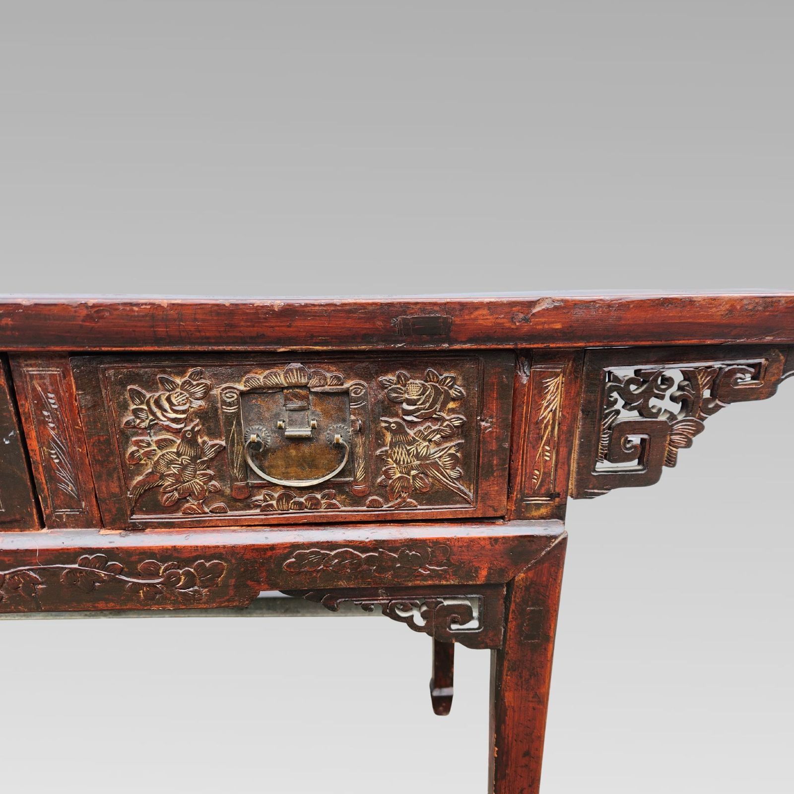 Stunning Antique Chinese 19th Century Qing Dynasty Elm Altar Table Chinoiserie photo vinterior
