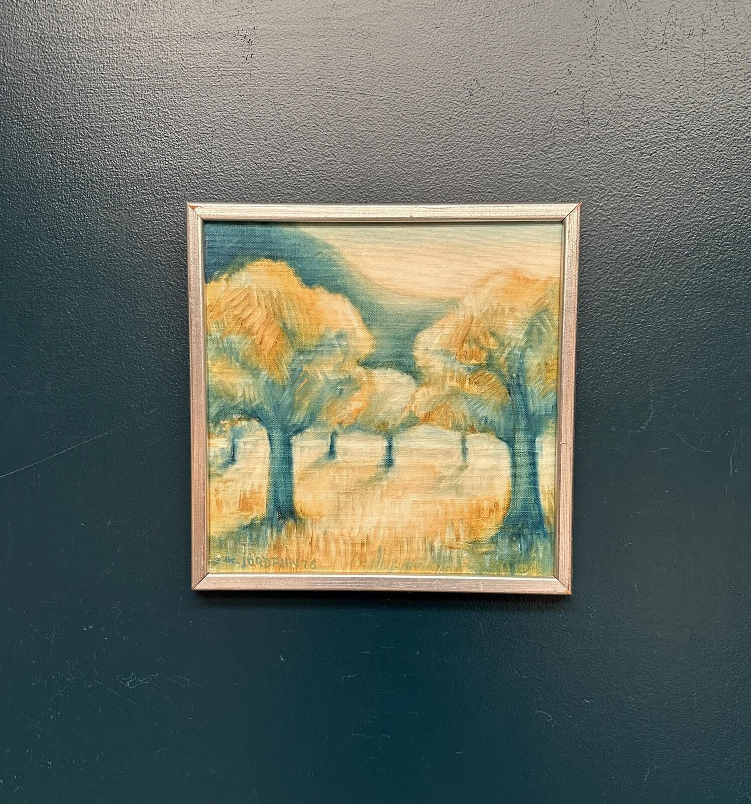 Original Swedish Oil On Canvas – “Morgonljus” By Kjell Jordahn (1976) – Framed 33 × 32.5 Cm (13" × 12.8") photo for sale