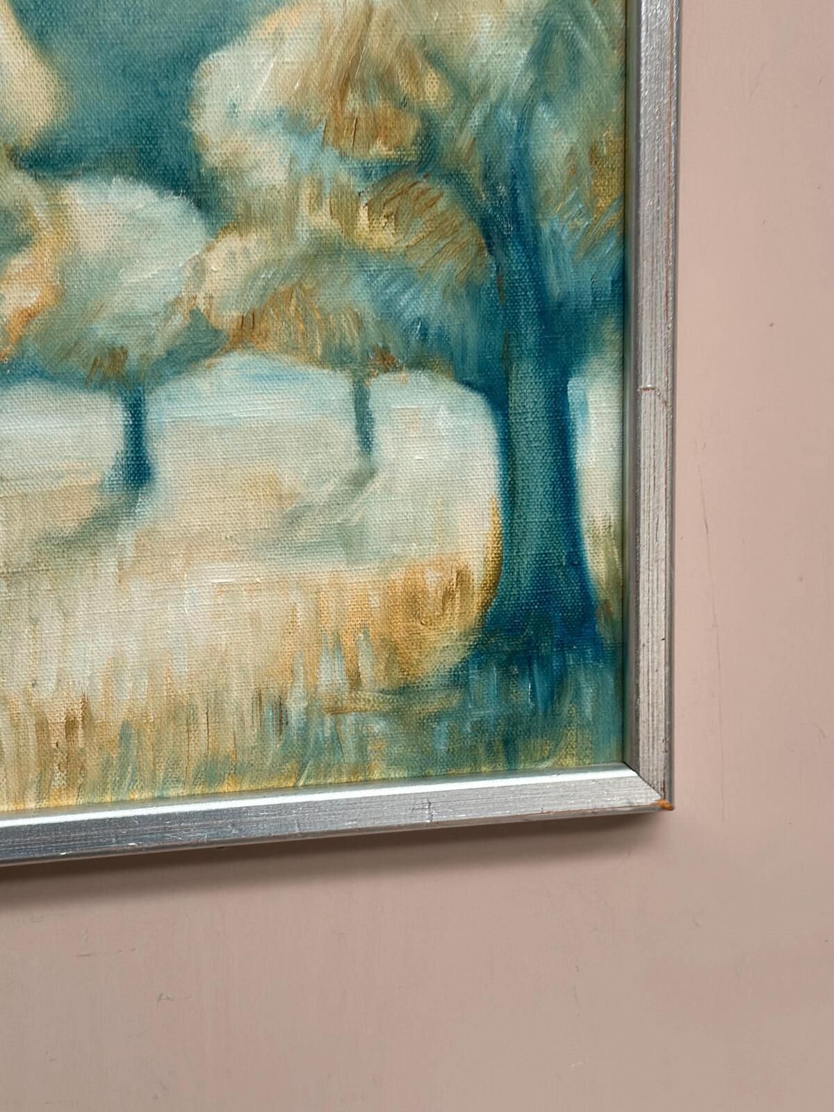 Art Original Swedish Oil On Canvas – “Morgonljus” By Kjell Jordahn (1976) – Framed 33 × 32.5 Cm (13" × 12.8") photo