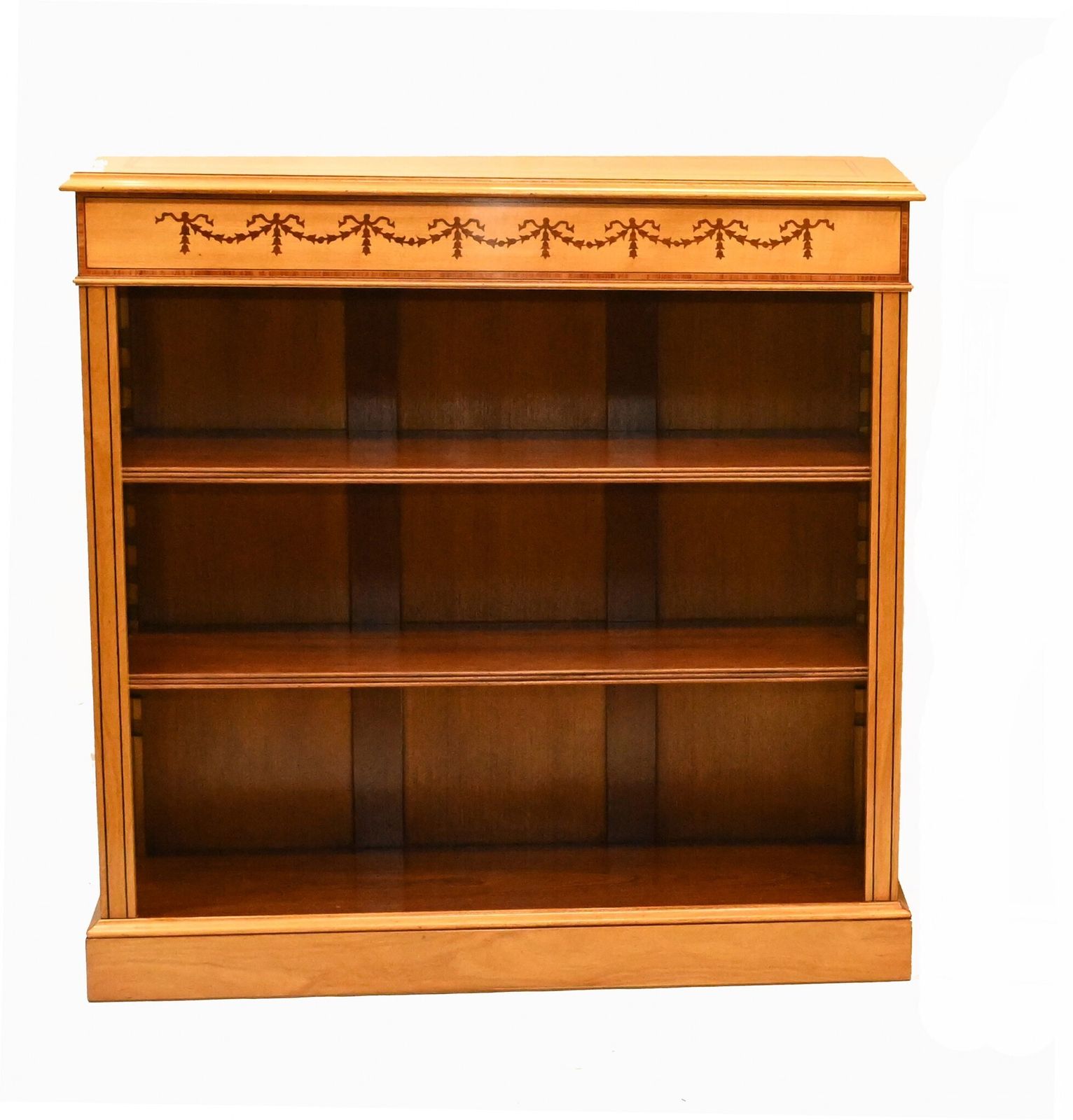 Regency Open Bookcase In Satinwood Sheraton Bookcases Bespoke photo Furniture