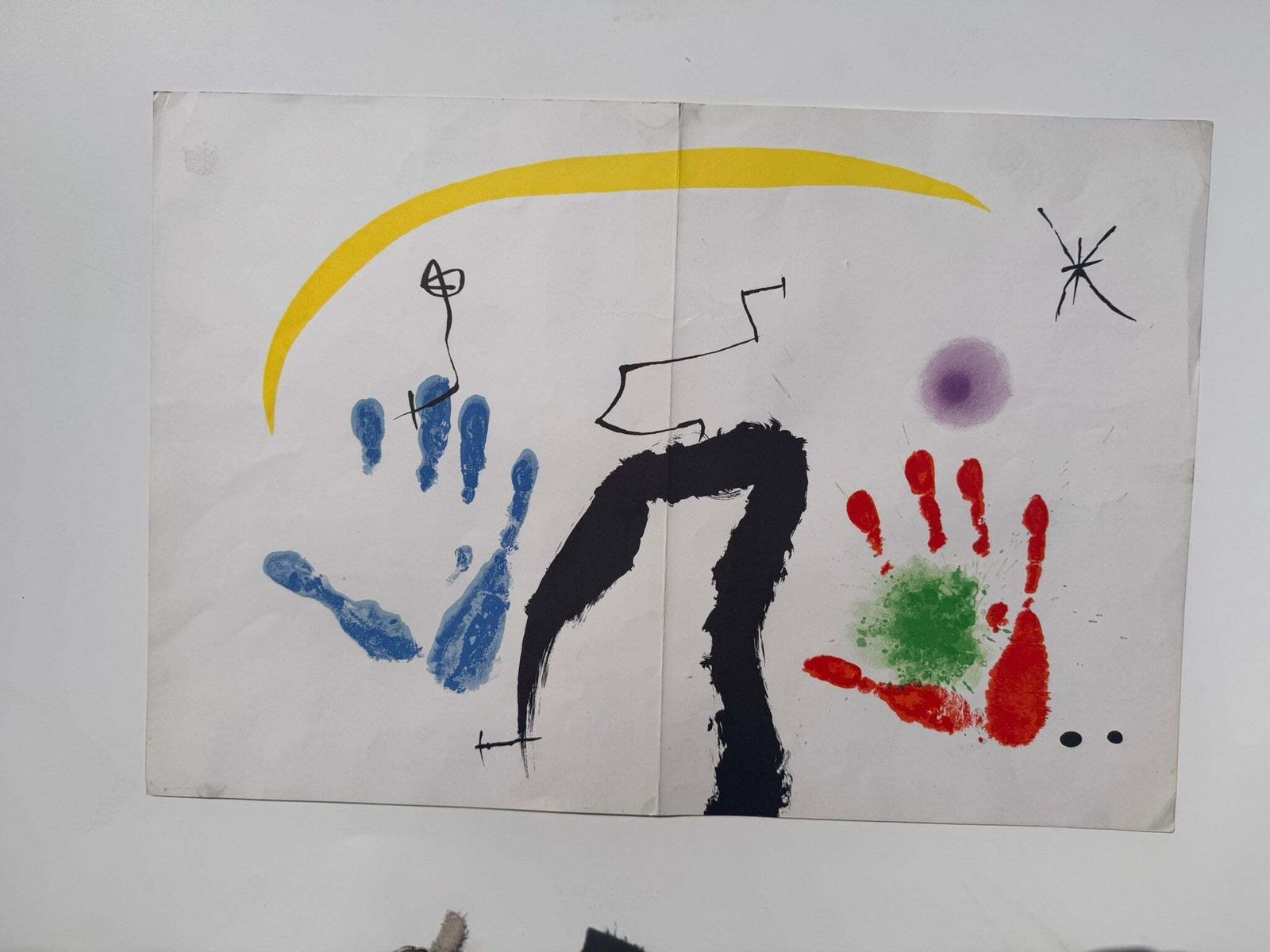 Miro, Jean. "Le Mains" Lithograph In Colours. Published In 1971 photo furniture