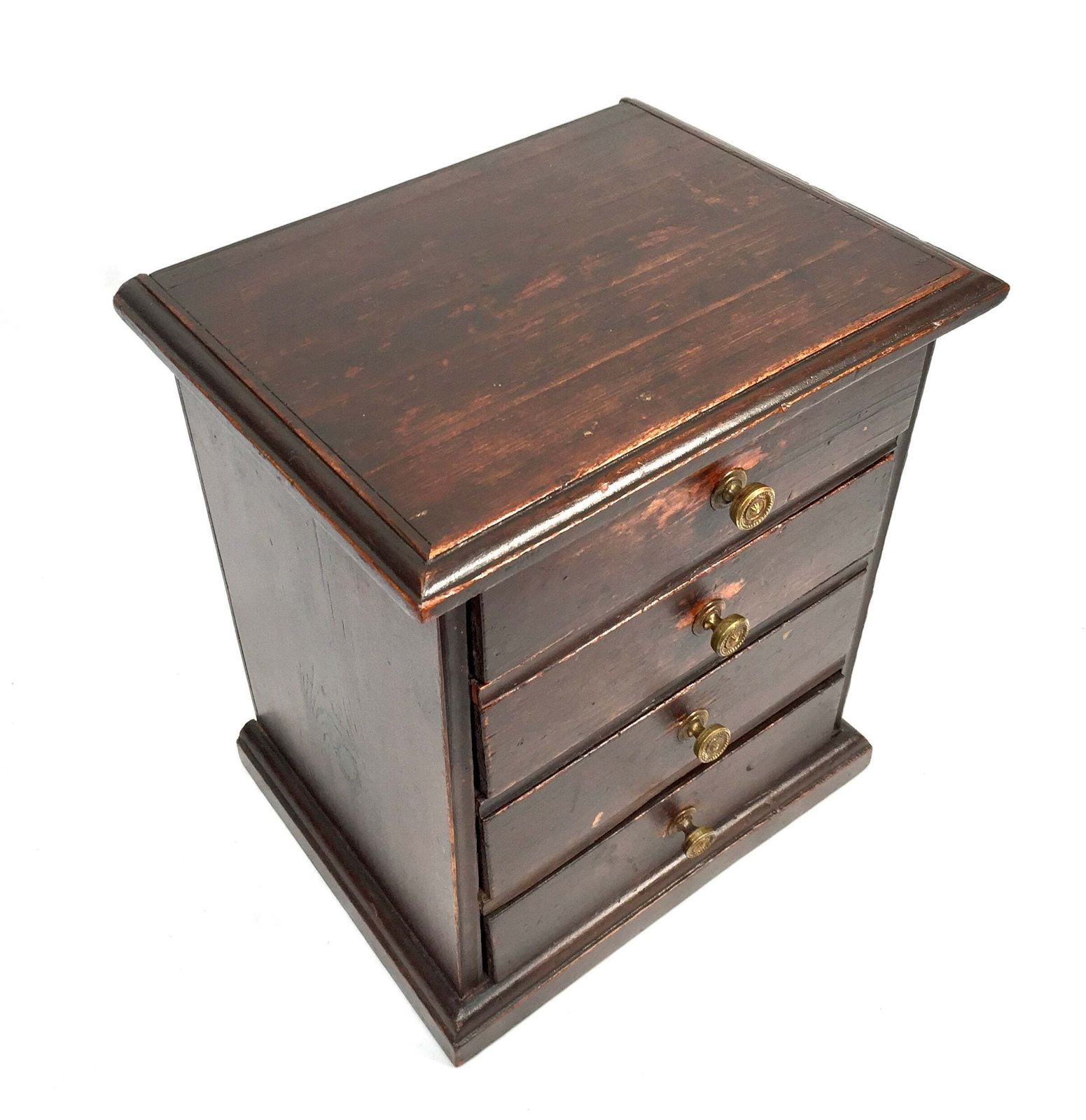 Antique Tabletop Rustic Wooden Chest Of Drawers / Filing Storage Box Cabinet photo furniture