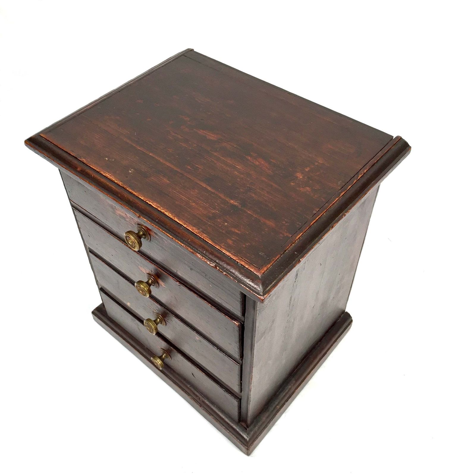 photo for sale Antique Tabletop Rustic Wooden Chest Of Drawers / Filing Storage Box Cabinet