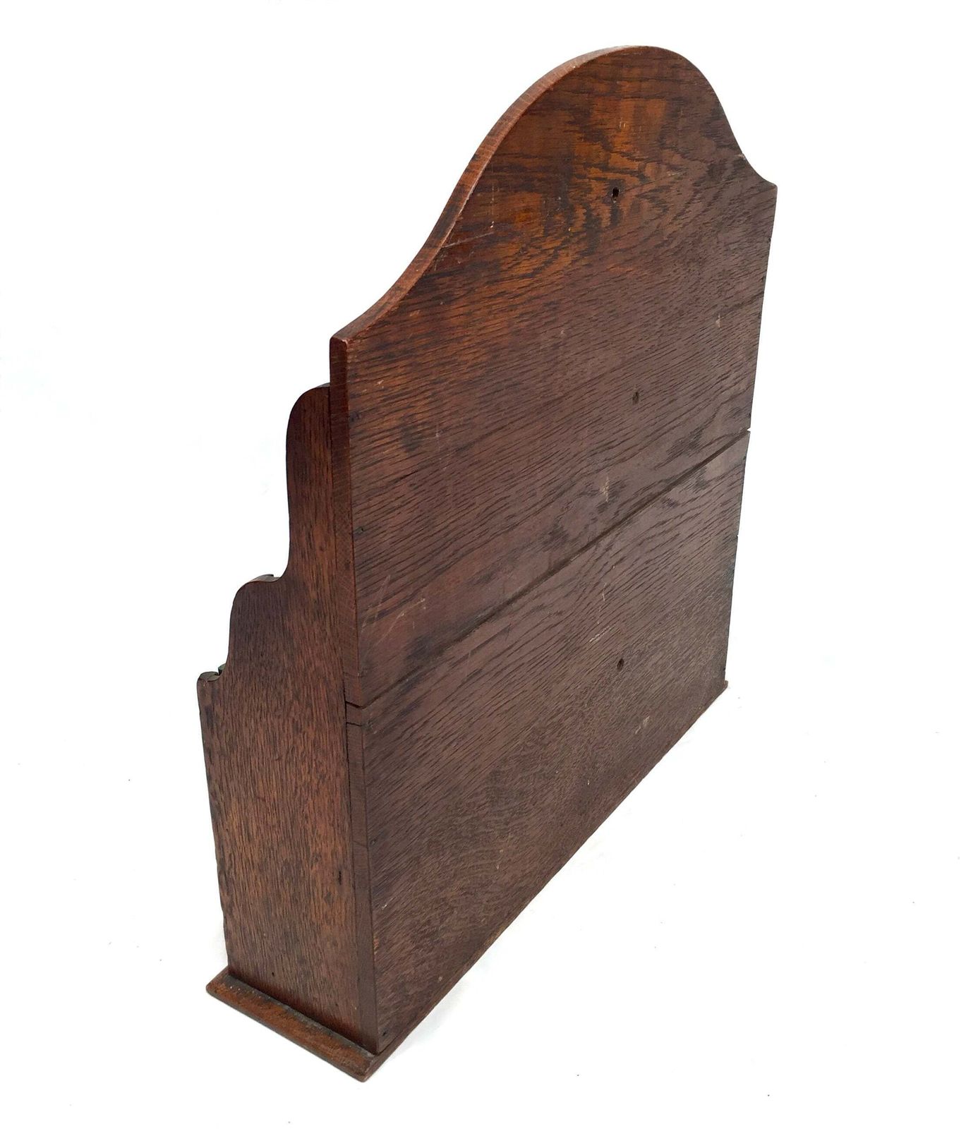 Antique Wooden Oak & Glass Tabletop Stationery Holder / Hotel Leaflet Rack C1930 photo 95.0