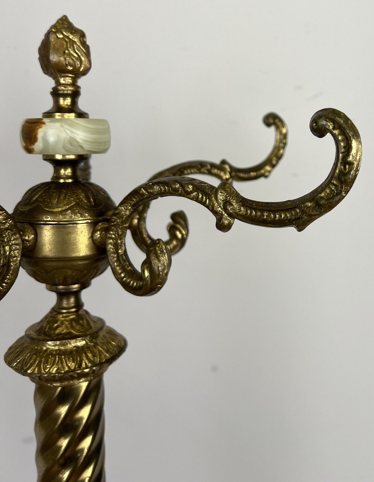 Standing Coat Hanger Vintage French Brass 9 Hooks Ornate Coat Rack Lot 6092 photo Furniture