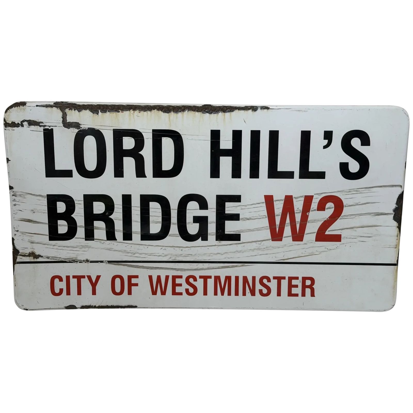 Mid Century Lord Hill’s Bridge W2 Original City Of Westminster Enamel Street Sign Sir Misha Black Design