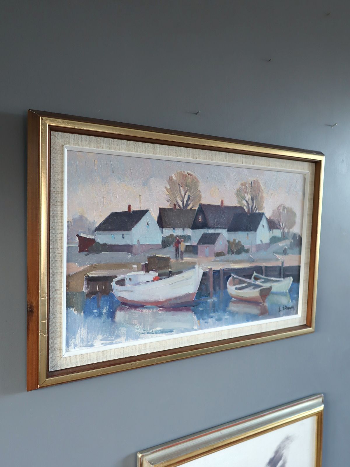 Cottages By Quiet Water  Oil Painting photo Art