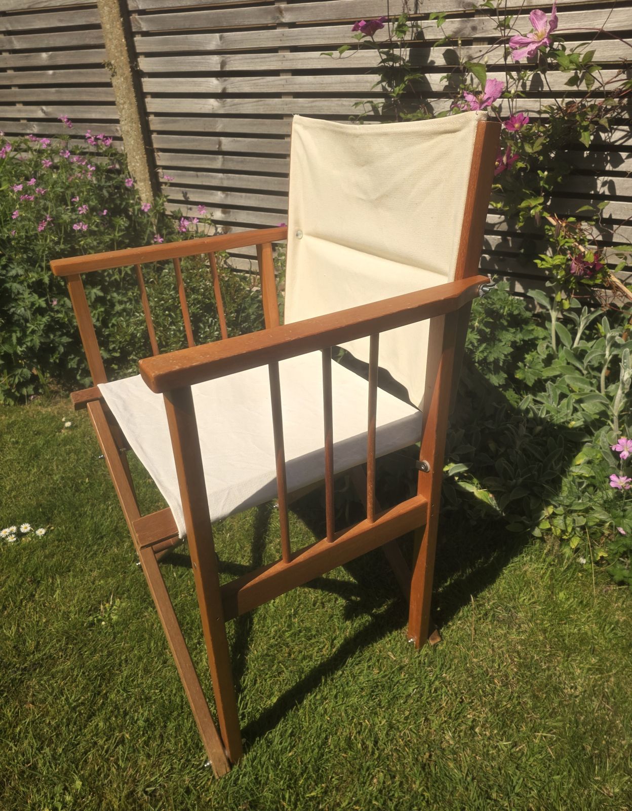 Vintage Teak And Canvas Director's Chair photo furniture