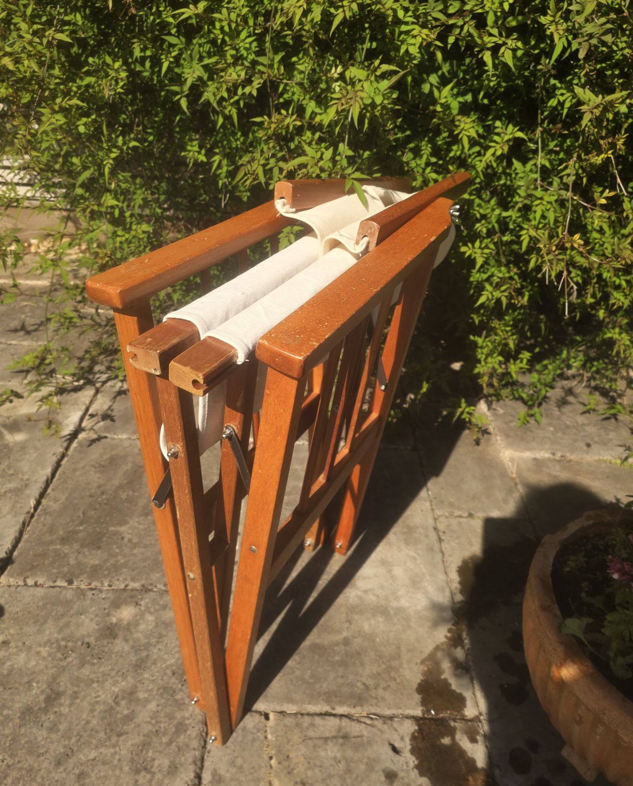 Vintage Teak And Canvas Director's Chair photo vintage