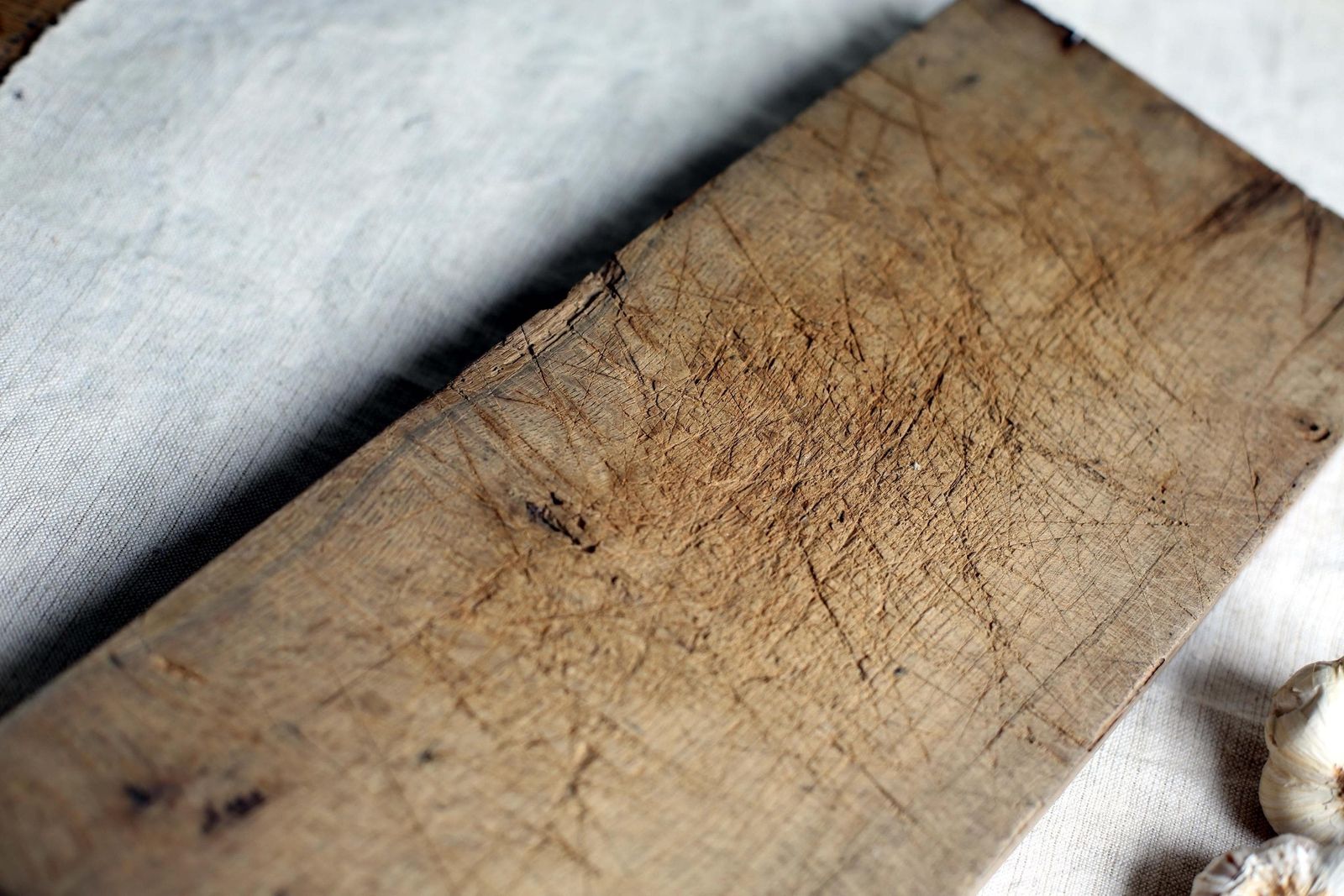 Large French Butchers Block Antique Bread Board Long Chunky Wooden Primitive Cutting Board photo vintage