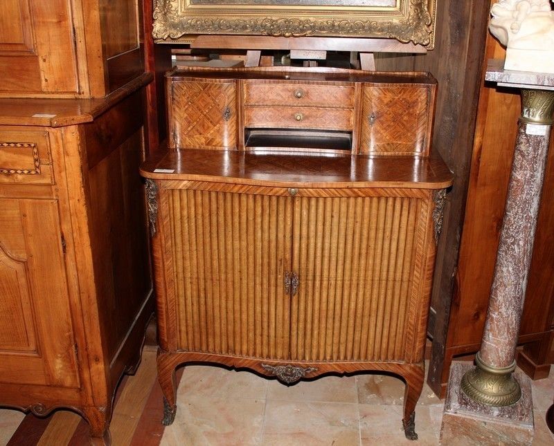 Louis XV Cabinet In 19th Marquetry