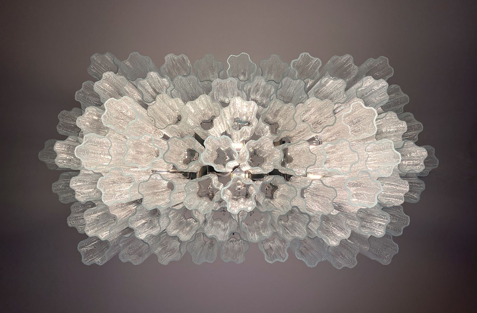 Lighting Elegant Murano Tube Chandelier   72 Clear Glasses photo