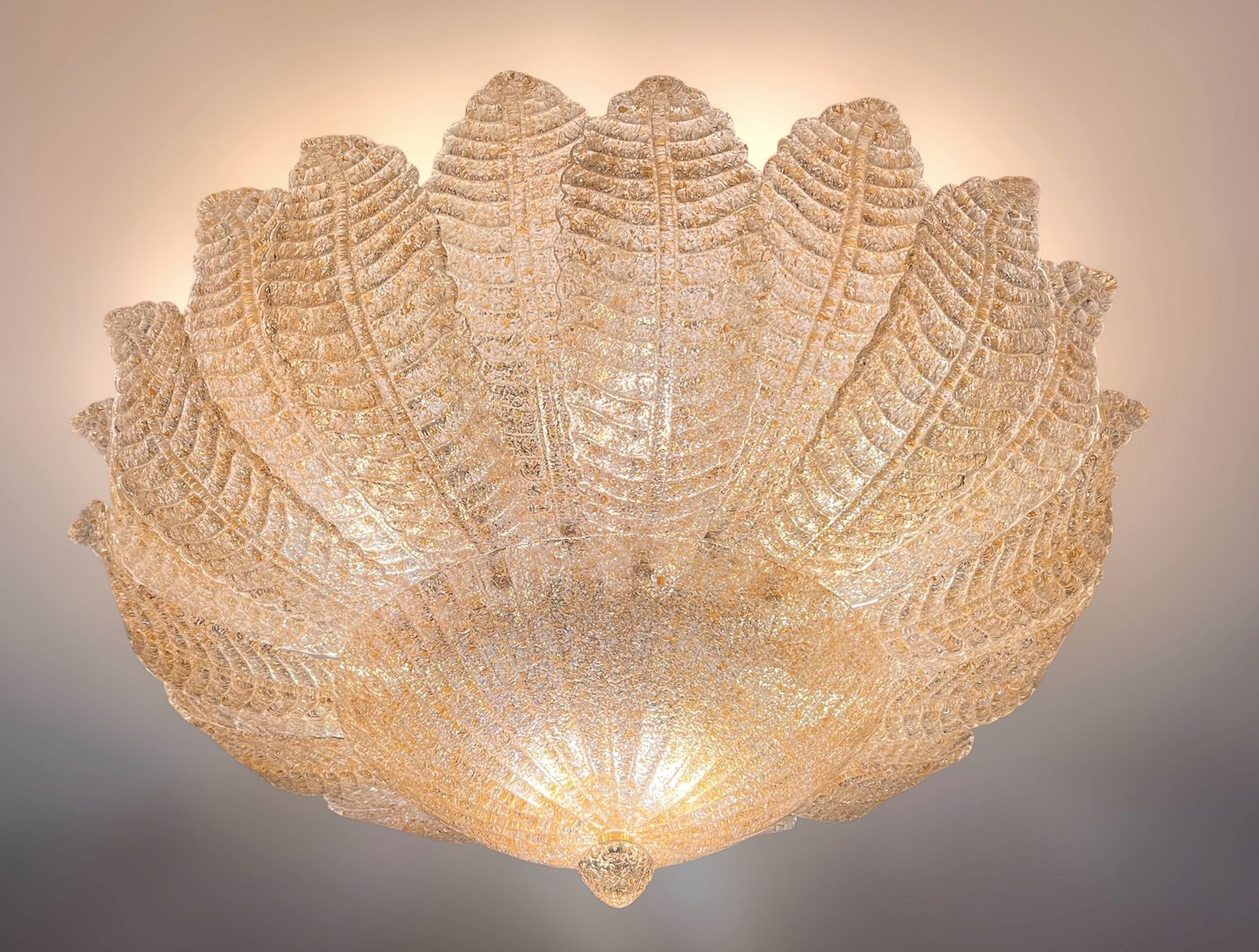 photo buy Flower Ceiling Lamp   Murano Art Glass   Golden Powder