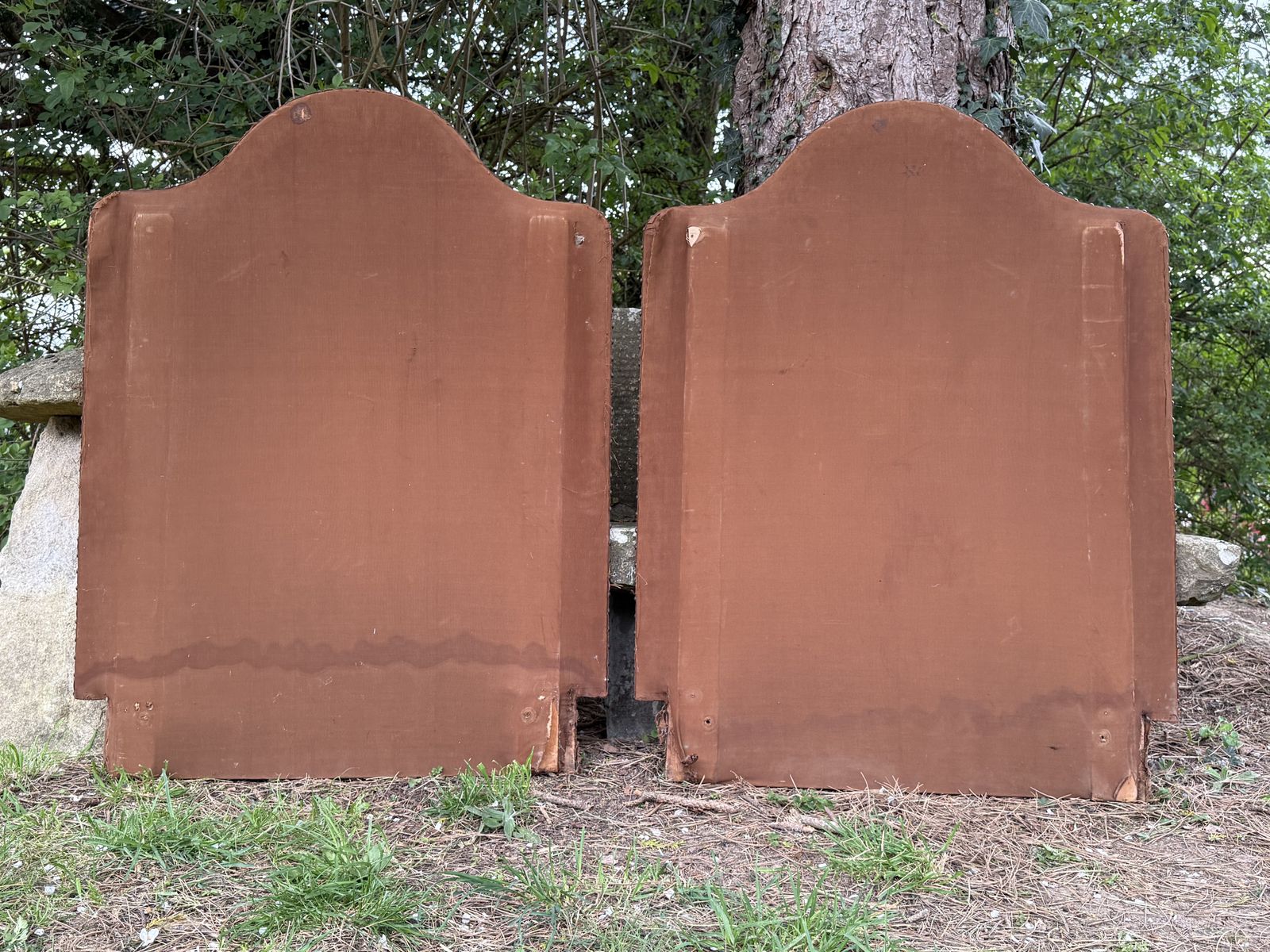 photo buy Pair Of Leather Gilt Single Headboards