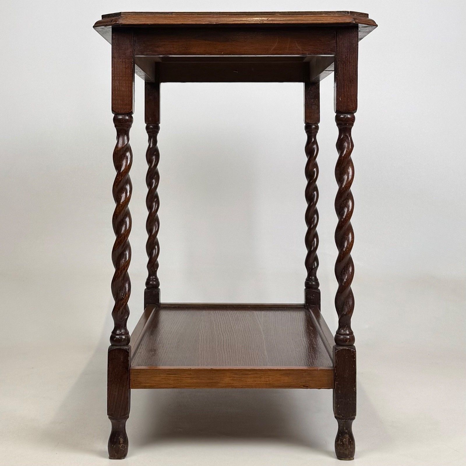 Antique 20th Century Barley Twist Side Table In Golden Oak ( Af 5726 ) photo for sale