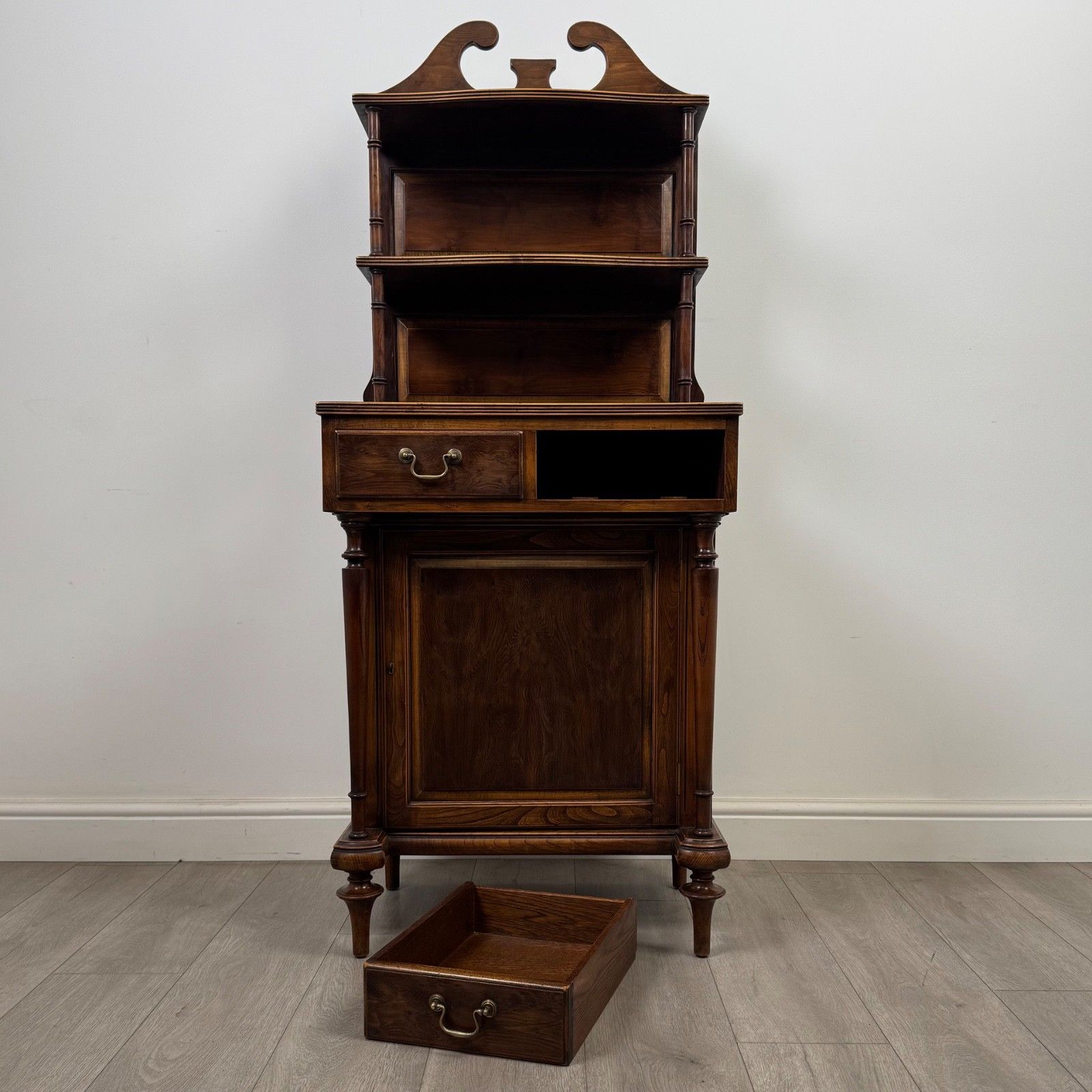 Furniture Antique 20th Century Narrow Cabinet In Yew Wood ( Af 5696 ) photo