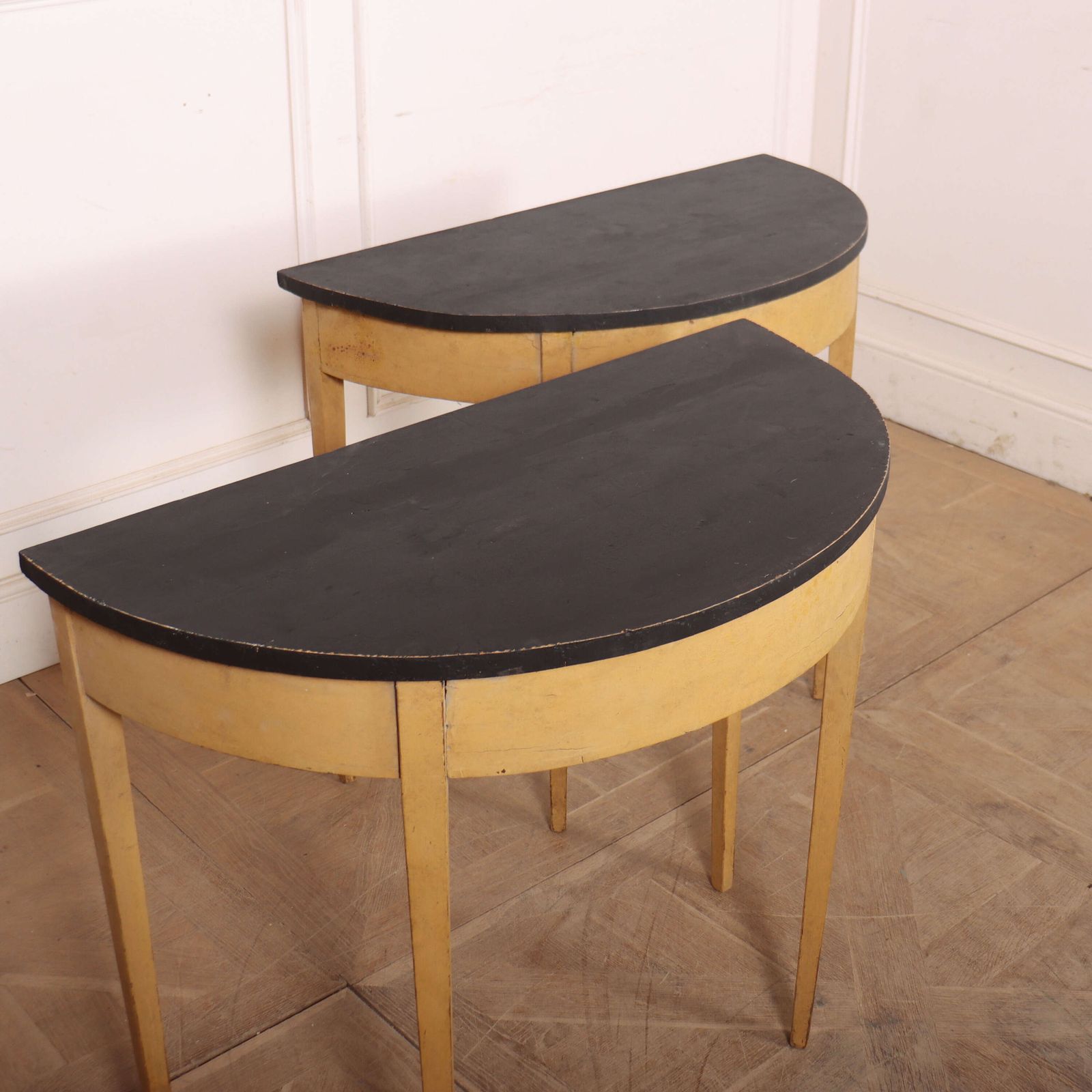 Small Pair Of Painted Demi Lune Console Tables photo 2340.0
