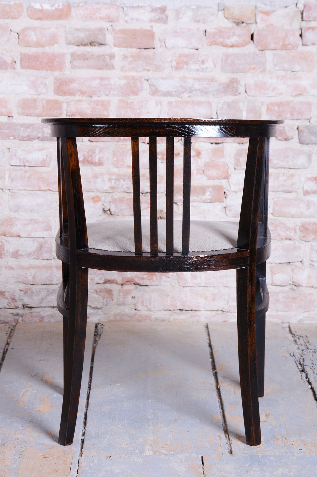 Restored Art Deco Armchair, Oak, Repolished, Reupholstred, Czech, 1920s photo vinterior