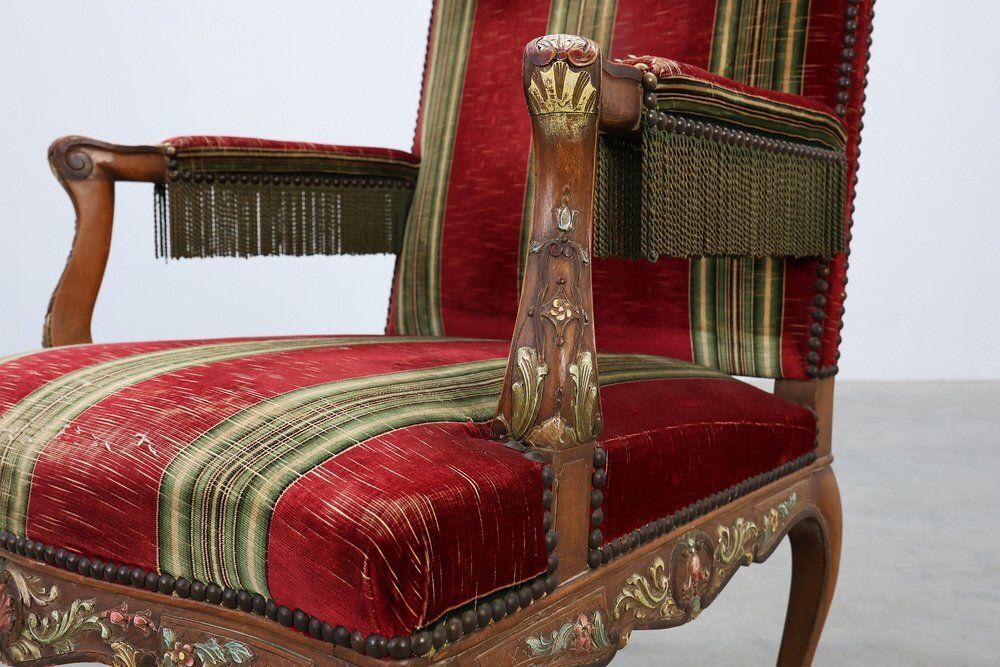 Furniture Antique French Louis XIV Chair In Oak, 1800s photo