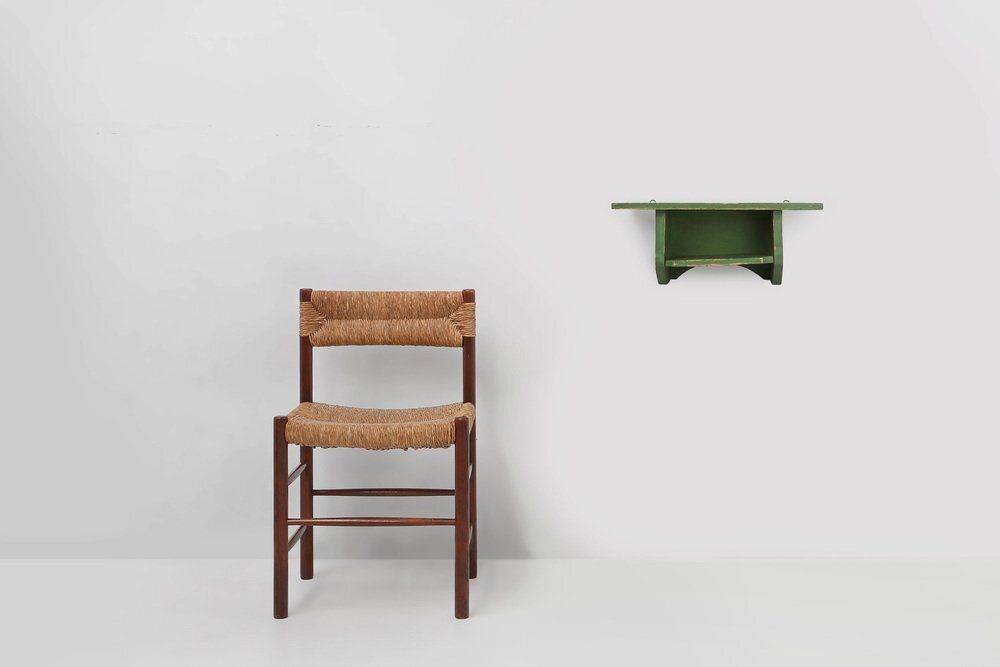 Small Rustic Green Wooden Wall Unit With Shelves, France, 1880s photo furniture