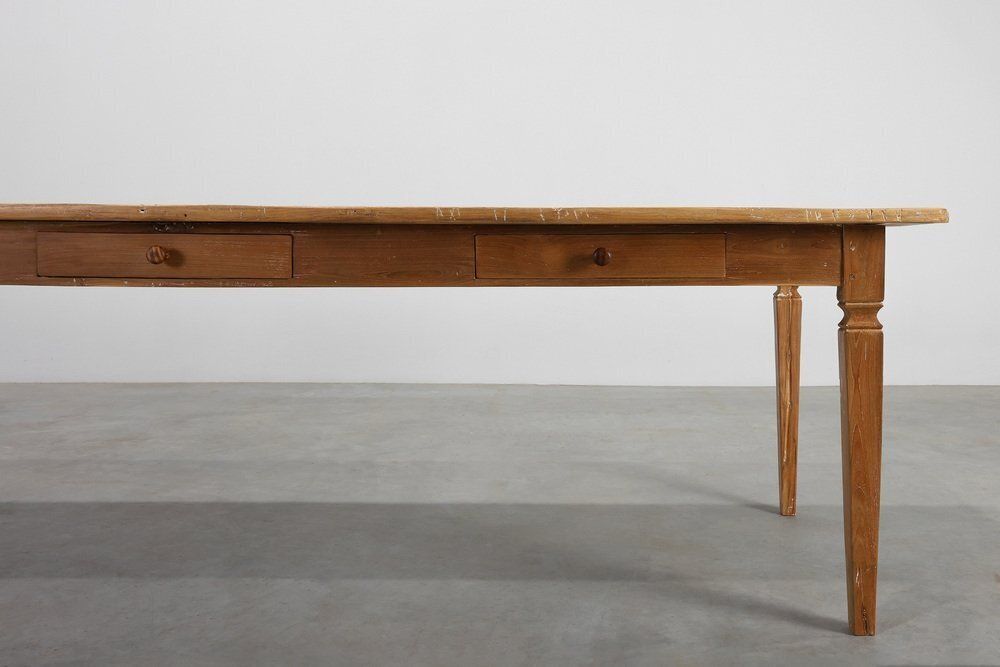 Large French Provincial Farm Table In Elm Wood, France, 1850 photo furniture