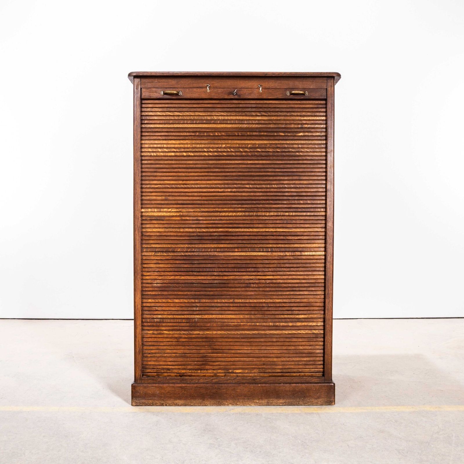 1940’s French Small Oak Atelier Tambour Cabinet photo Furniture