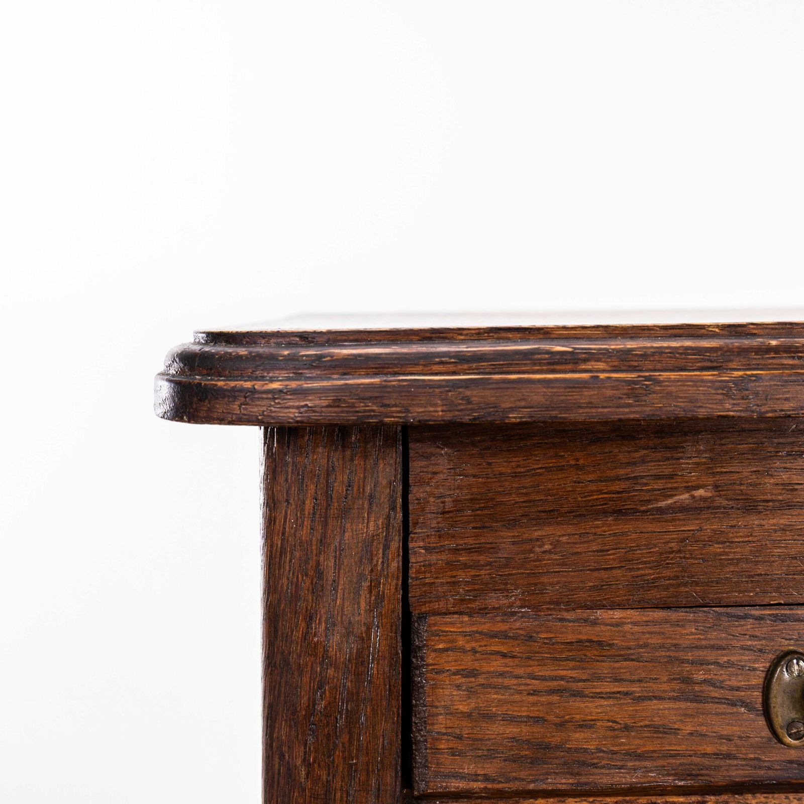 1940’s French Small Oak Atelier Tambour Cabinet photo vintage