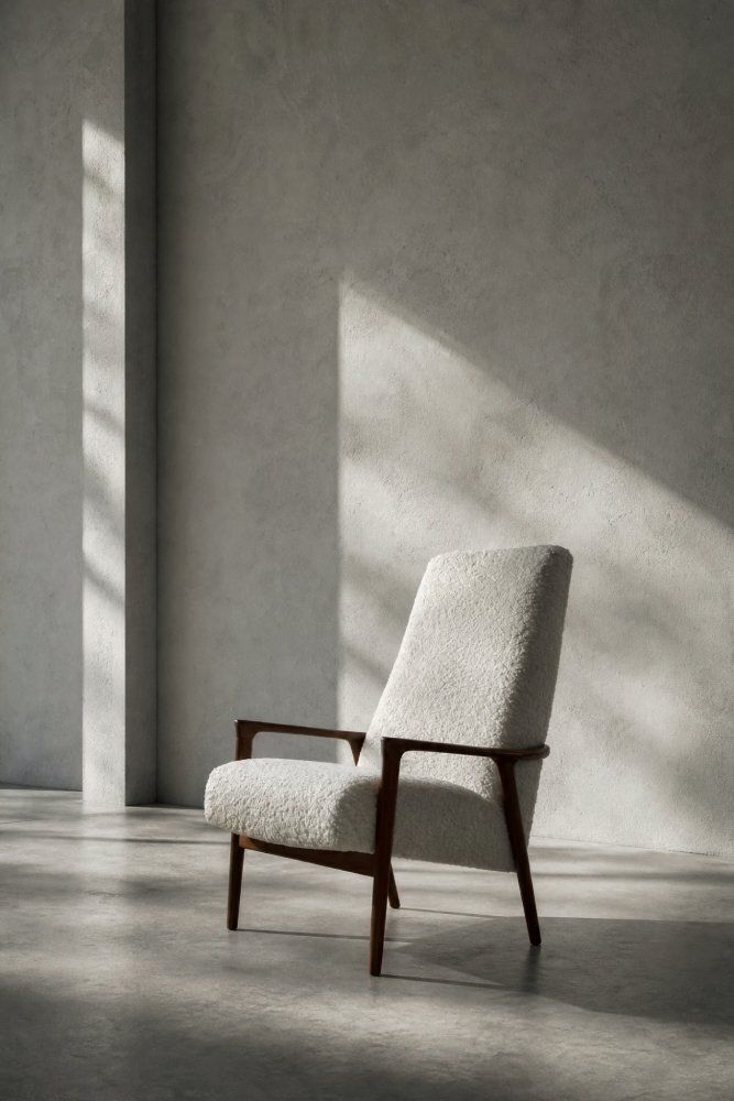 Meubels Mid-Century Scandinavisch Modern Witte Teakhouten Fauteuil van Bröderna Andersson, jaren 1960 photo