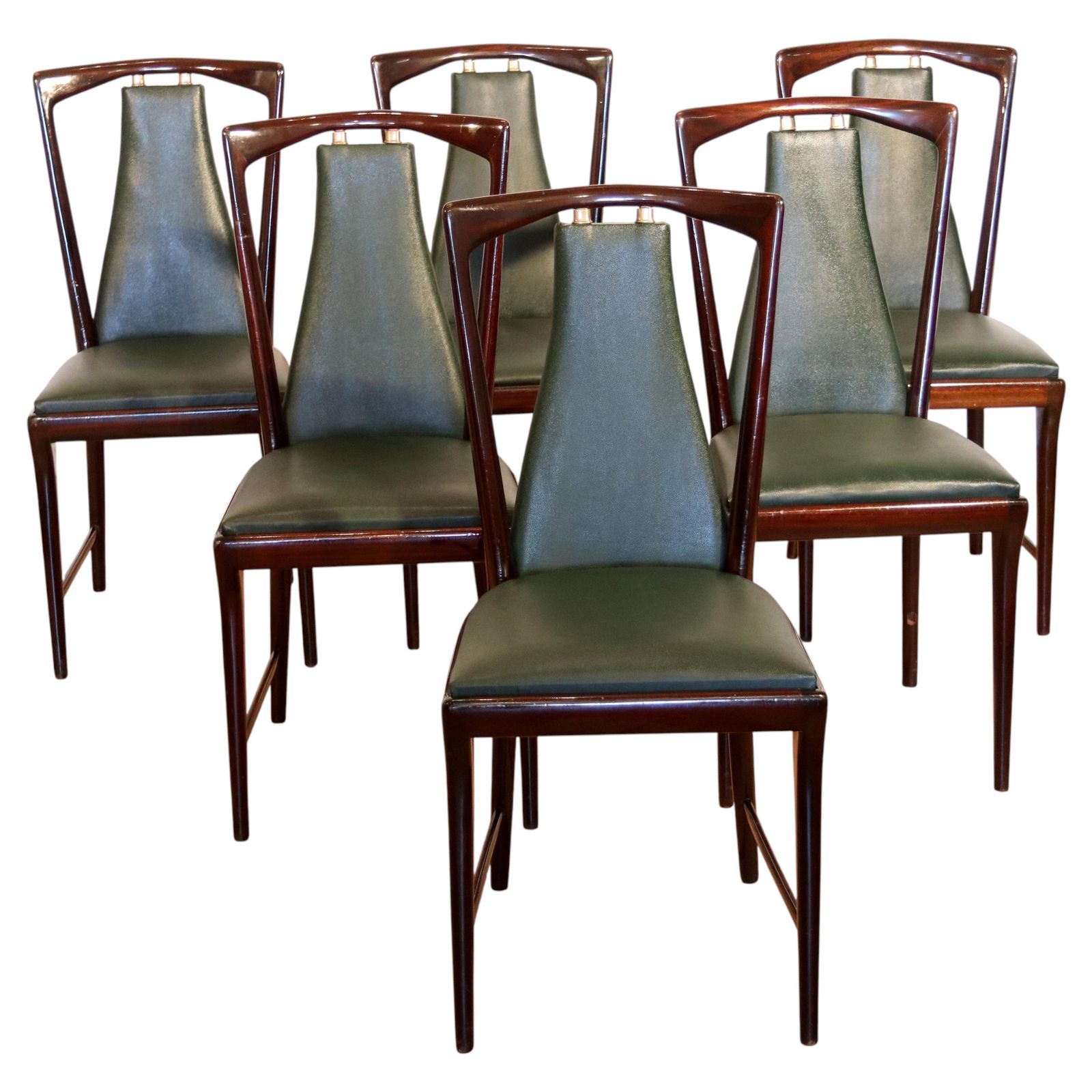 Set Of 6 Mid Century Chairs By Osvaldo Borsani, Atelier Borsani Varedo