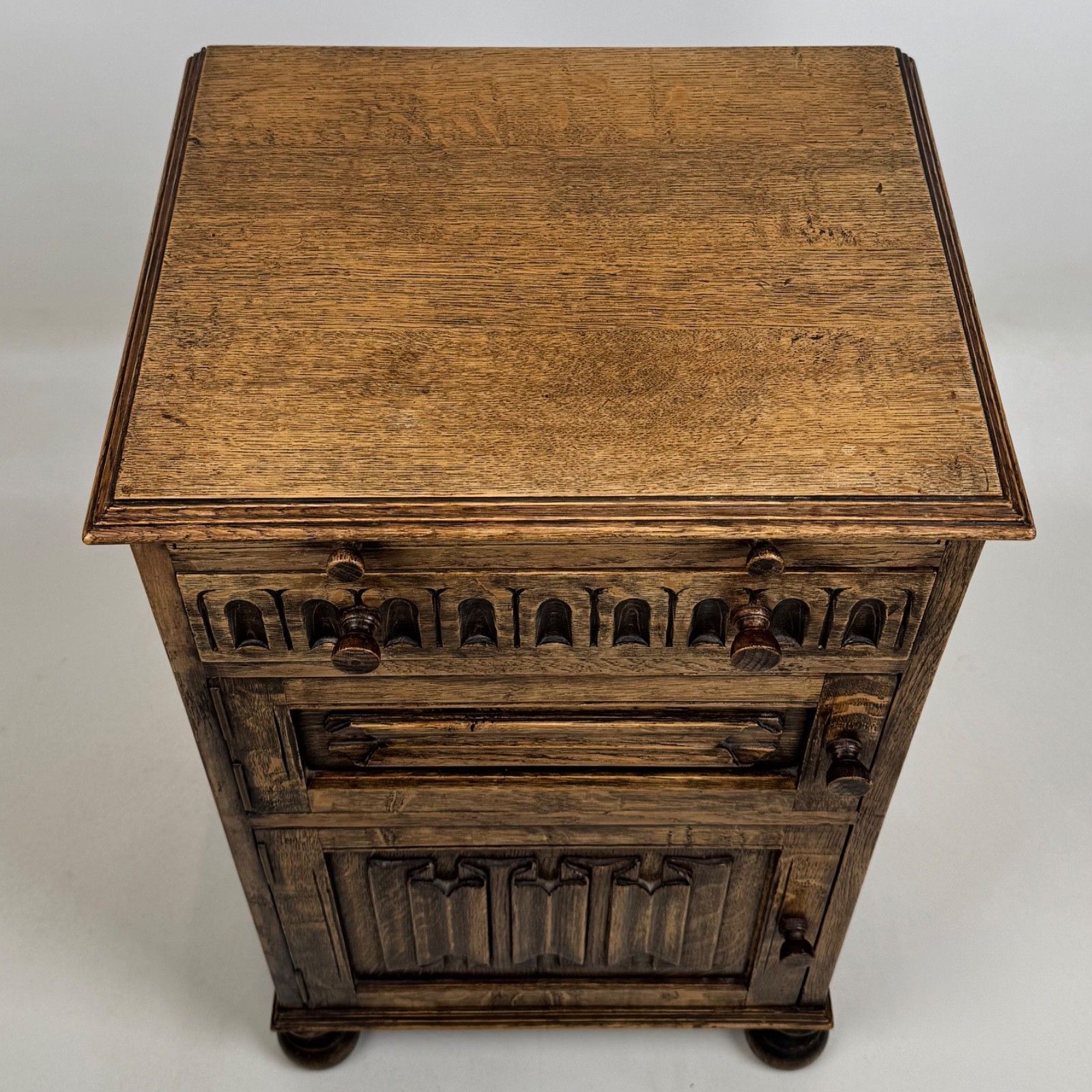 photo for sale Antique 20th Century Small Edwardian Cabinet In Oak ( Af 5727 )