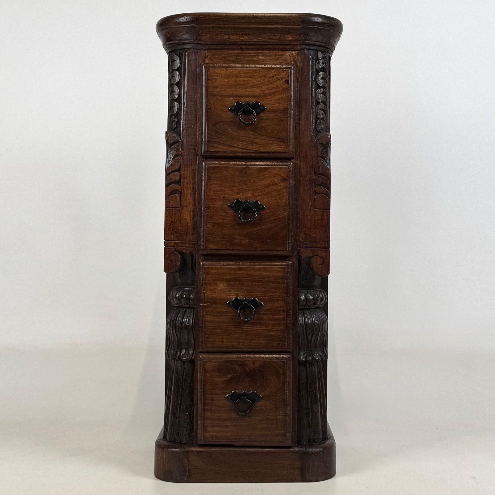 Antique 20th Century Indian Rosewood Chest Of Drawers ( Af 5724 )