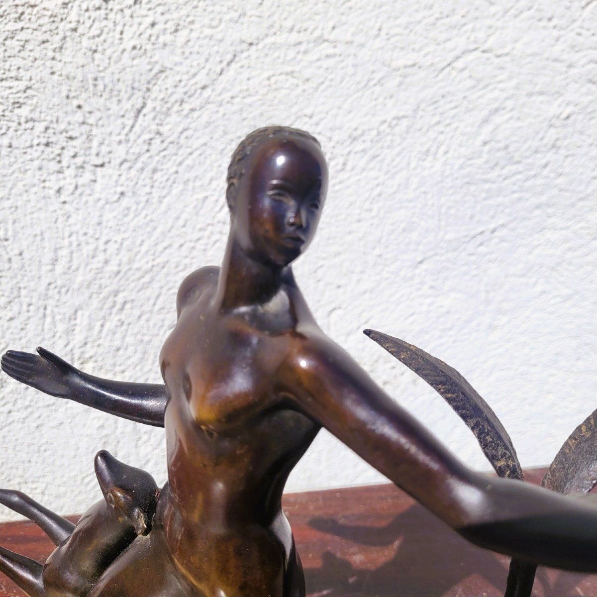 Man With Antelope, H23 cm, Brons, 20e eeuw photo for sale