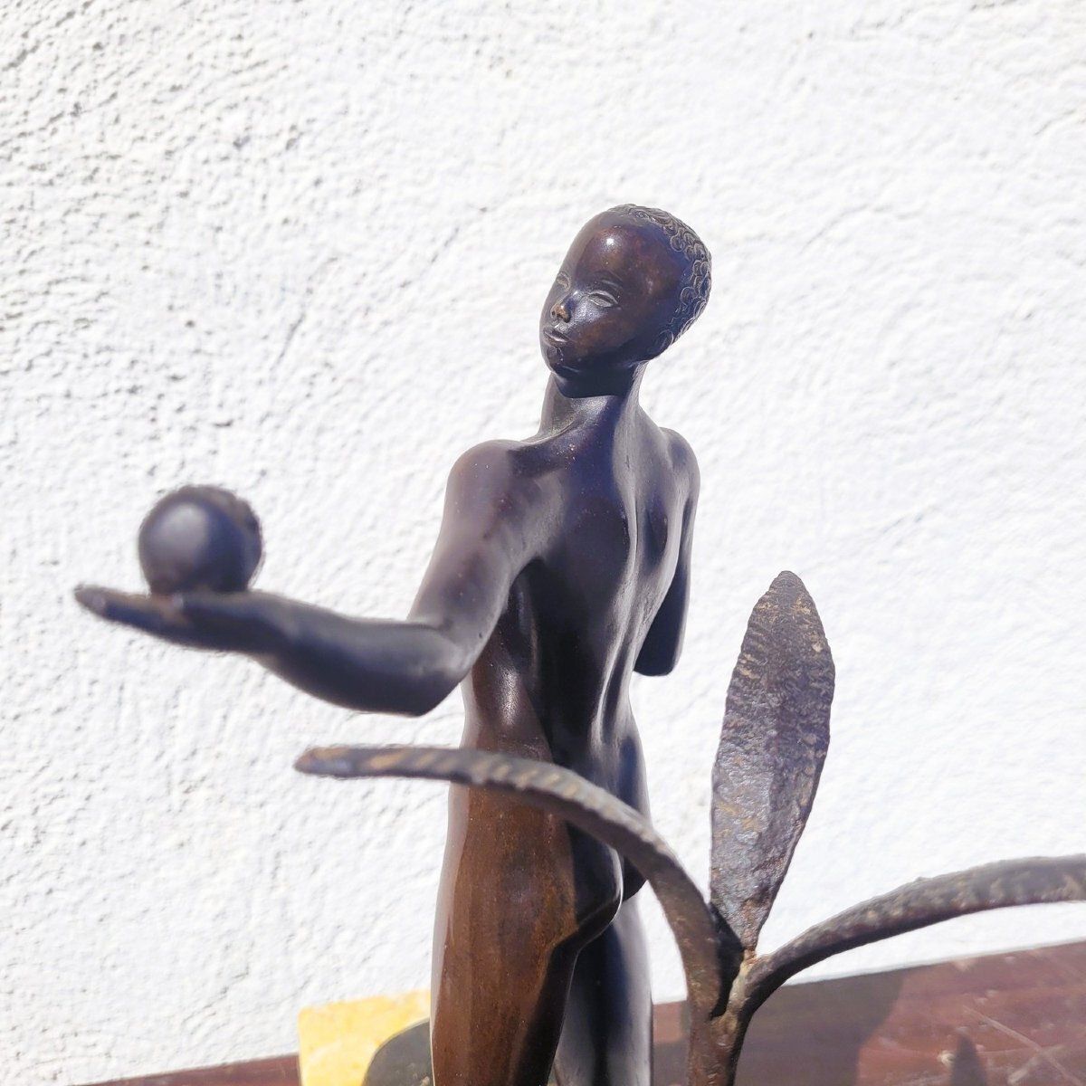 Man With Antelope, H23 cm, Brons, 20e eeuw photo 1800.0