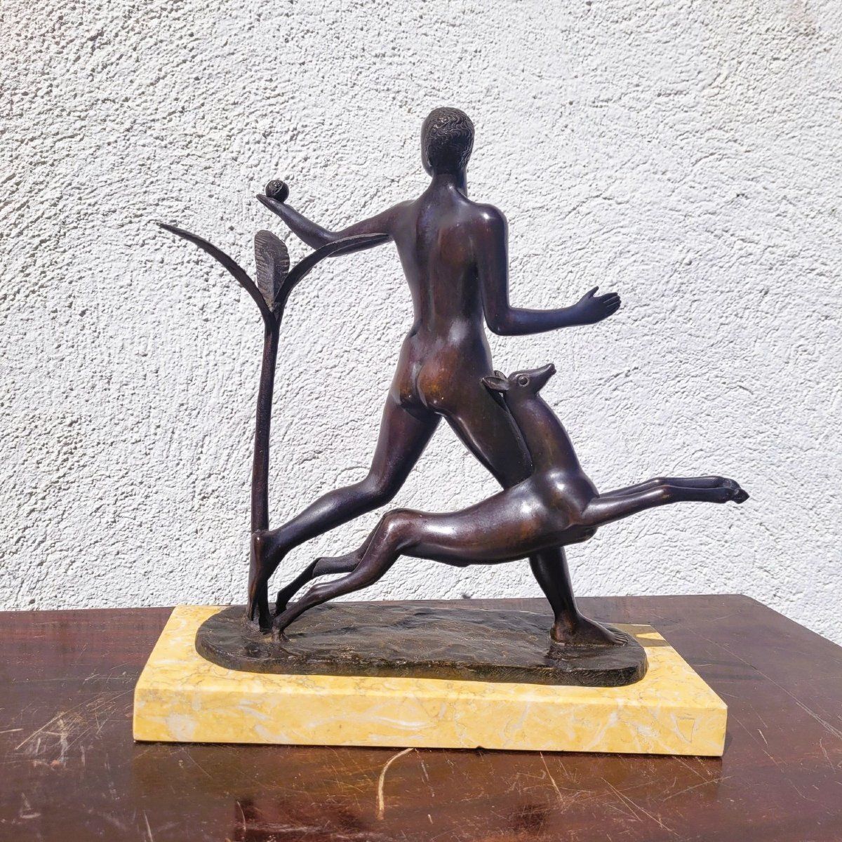Man With Antelope, H23 cm, Brons, 20e eeuw photo vinterior