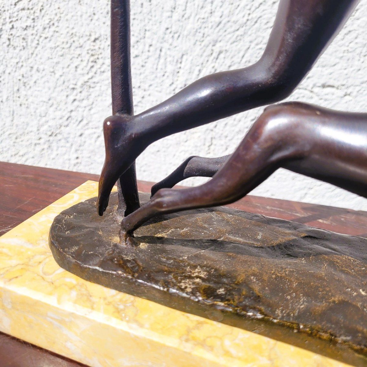 Man With Antelope, H23 cm, Brons, 20e eeuw photo vintage