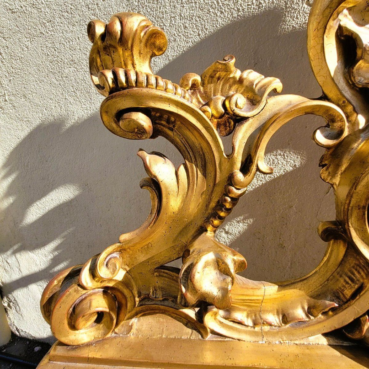 Large Carved Giltwood Headboard, H200cm, 20th Century photo buy