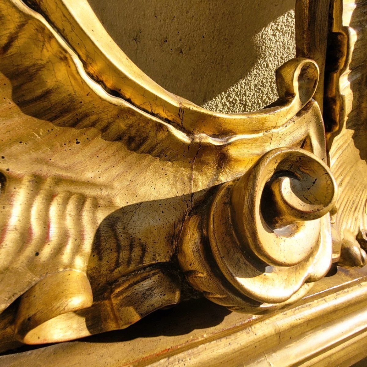 photo for sale Large Carved Giltwood Headboard, H200cm, 20th Century