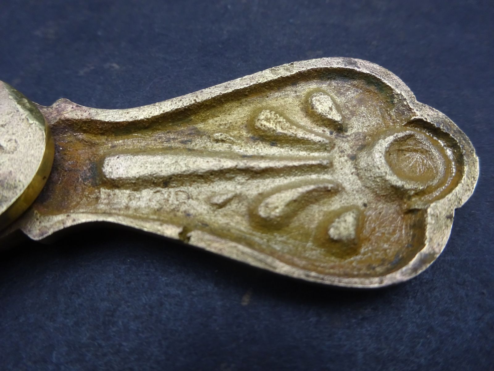 Antique Reclaimed Louis XVI Style Brass Escutcheon With Key Cover photo buy