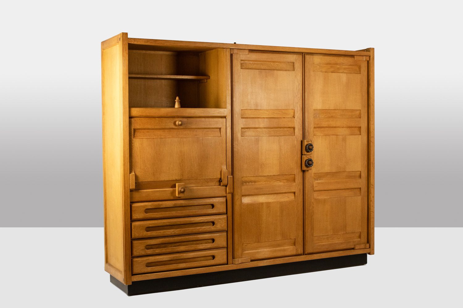 Guillerme And Chambron. Oak Wardrobe With Built In Writing photo for sale