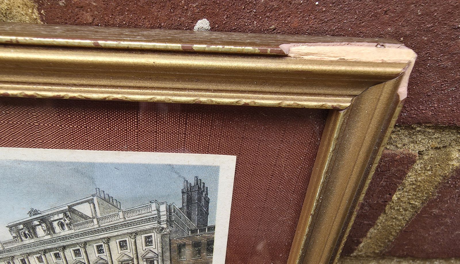 Small, Framed Repro Engraving Of Somerset House & St Mary Le Strand By S. Read photo buy