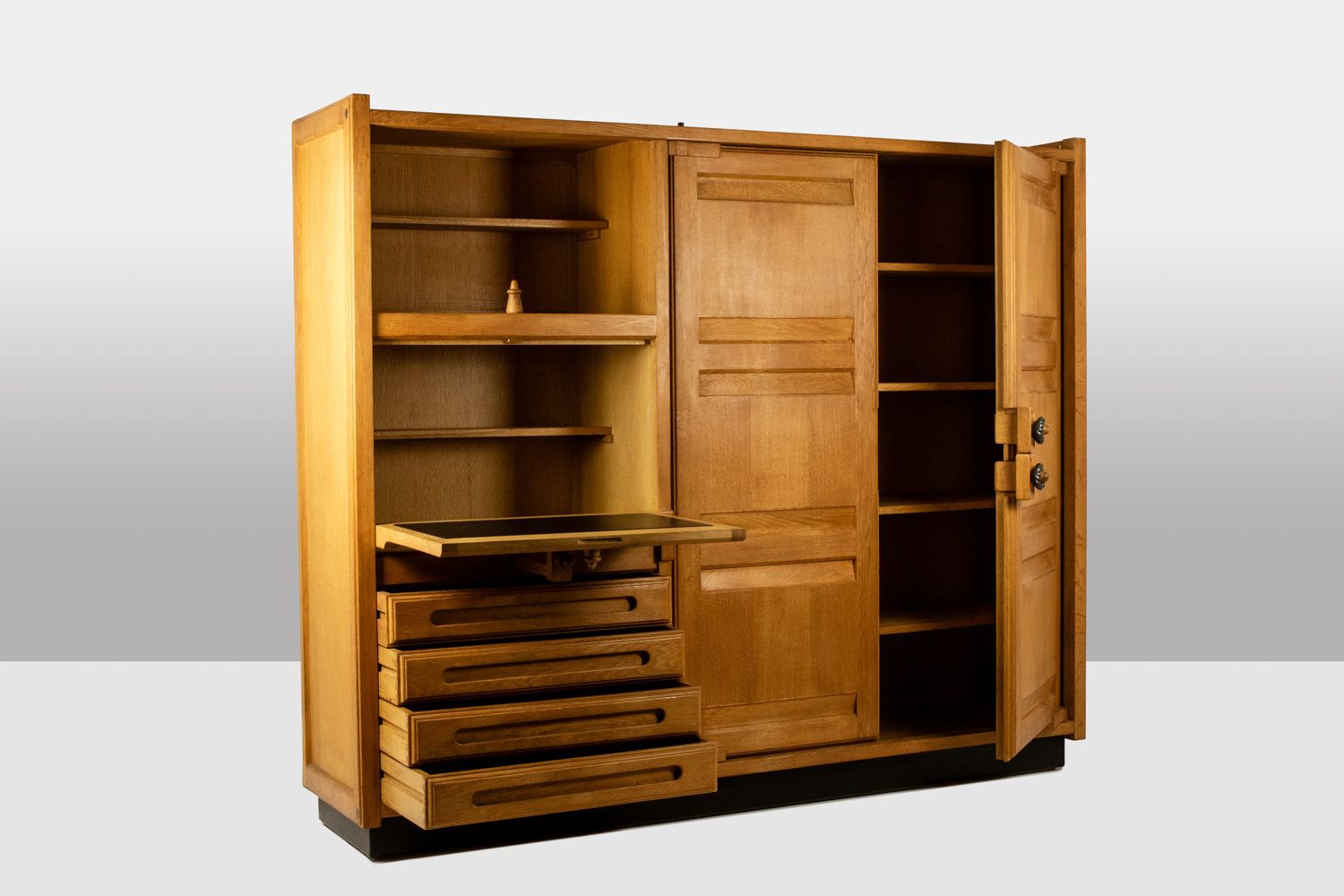 Guillerme And Chambron. Oak Wardrobe With Built In Writing photo vinterior