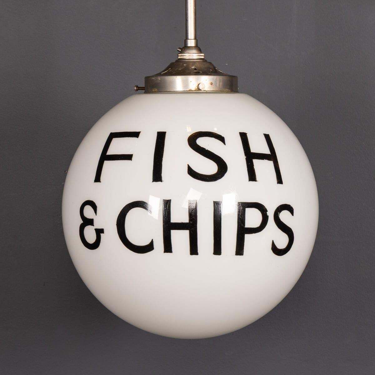 20th Century Set Of Three White Opaline Grocery Pendant Lights C.1930 photo buy