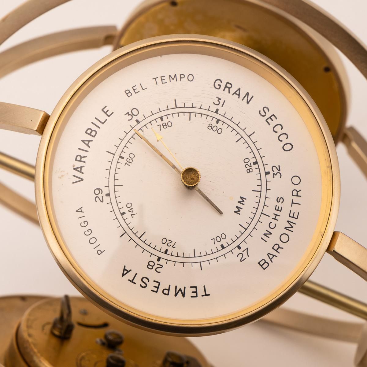 Vintage Swiss Gilded Rotating Desk Compendium, World Time Clock, 1960 photo buy