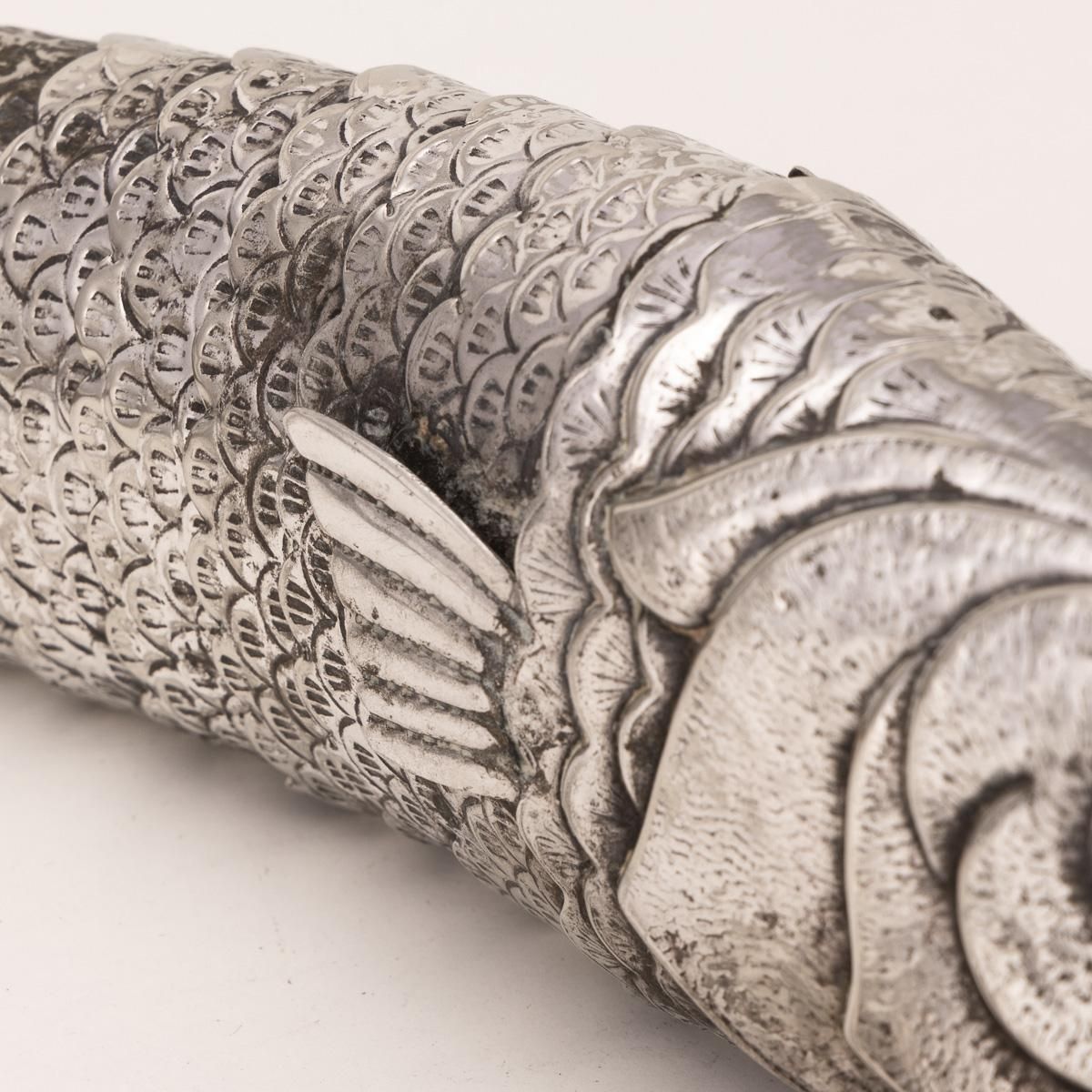 photo furniture Vintage 20th Century Mexican Novelty Articulated Fish In Alpaca Silver C.1950